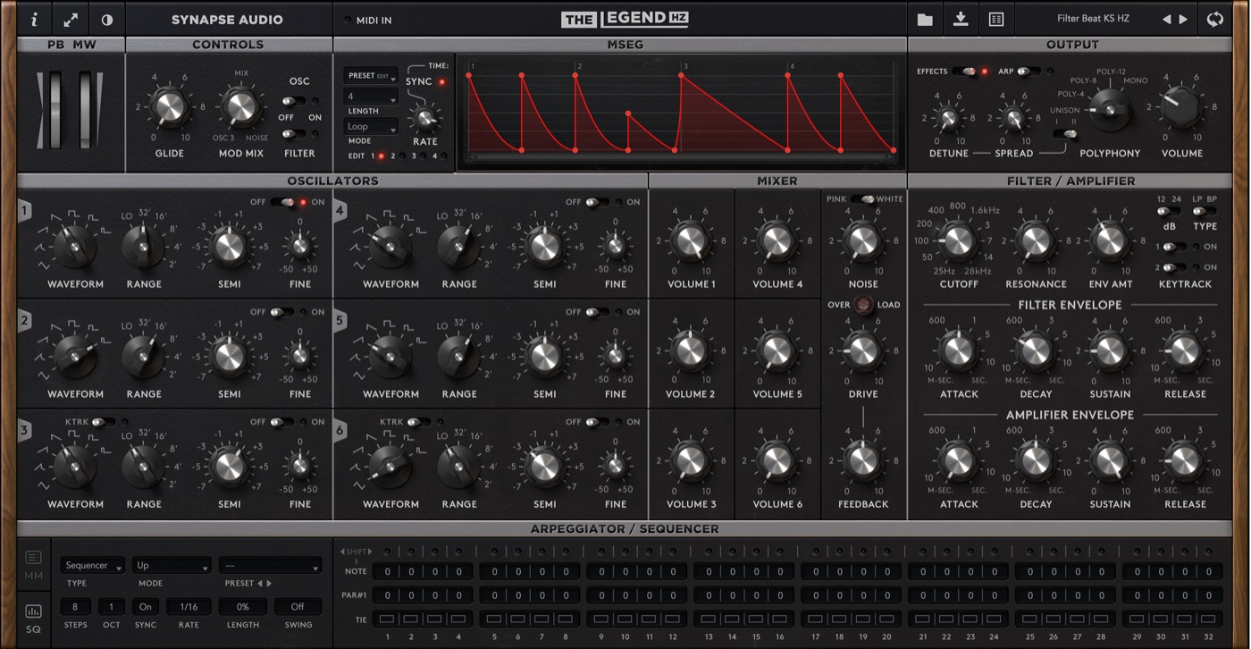 Software synthesizer used to compose the score